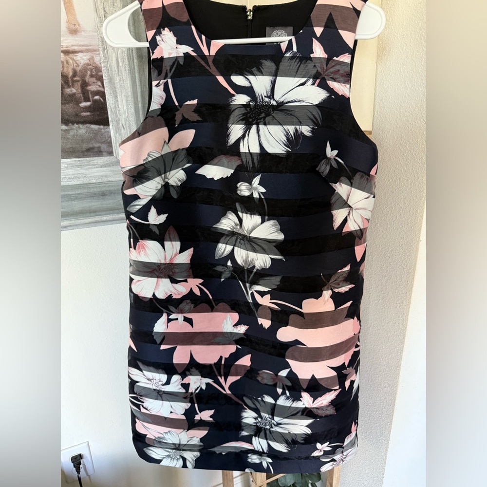 Vince Camuto Black and Pink Floral Dress